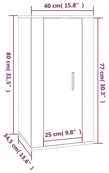 Έπιπλα Τηλεόρασης Επιτοίχια Sonoma Δρυς 40x34,5x80 εκ - Γκρι