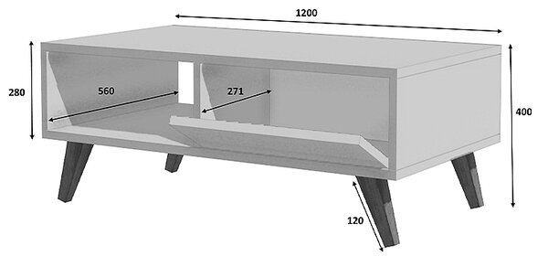 ΤΡΑΠΕΖΑΚΙ ΣΑΛΟΝΙΟΥ ASTER MEGAPAP ΑΠΟ ΜΕΛΑΜΙΝΗ ΧΡΩΜΑ SONOMA 120X56X40ΕΚ