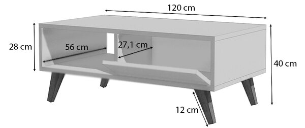 ΤΡΑΠΕΖΑΚΙ ΣΑΛΟΝΙΟΥ ASTER MEGAPAP ΑΠΟ ΜΕΛΑΜΙΝΗ ΧΡΩΜΑ SONOMA 120X56X40ΕΚ