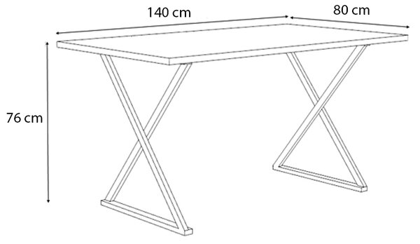 ΤΡΑΠΕΖΙ BETTE MEGAPAP ΜΕΤΑΛΛΙΚΟ - ΜΕΛΑΜΙΝΗΣ ΧΡΩΜΑ SONOMA - ΑΝΘΡΑΚΙ 140X80X76ΕΚ