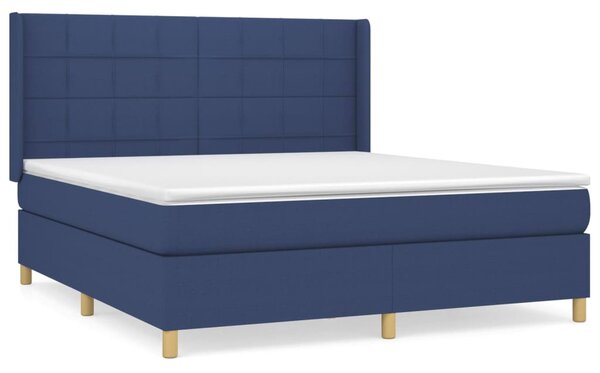 VidaXL Κρεβάτι Boxspring με Στρώμα Μπλε 160x200 εκ. Υφασμάτινο