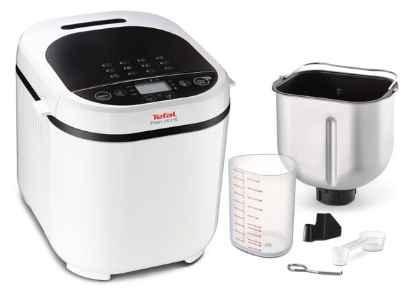 Αρτοπαρασκευαστής Tefal Pain Doré PF210138, 700W, 1000/750/500 γρ., 3 επίπεδα ψησίματος, 12 προγράμματα, Λευκό