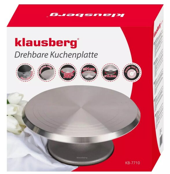 Βάση για το΄υρτα Klausberg KB 7710, Περιστρεφόμενη 360 g, 31 cm, Ασημί