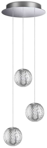 Φωτιστικό Οροφής Diamond 305295 Φ25x215,5cm Led 1750lm 16W 3000K Chrome-Clear Ideal Lux