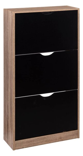 Παπουτσοθήκη Με 3 Ράφια/18 Θέσεων (60x23x119) F-V Black/Nat 160392I