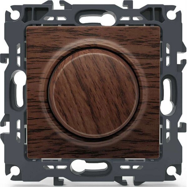 Διακόπτης Τοίχου Dimmer Χωνευτός Prime 1000115006 TRIAC 800VA 250VAC Wood Effect Brown Aca