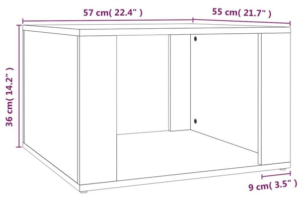 Κομοδίνο Καπνιστή βελανιδιά 57x55x36 εκ. από Επεξεργασμένο Ξύλο - Καφέ