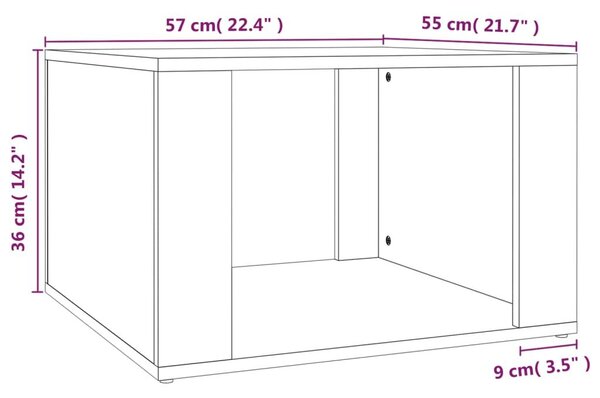 Κομοδίνο Γκρι Σκυρ. 57x55x36 εκ. από Επεξεργασμένο Ξύλο - Γκρι