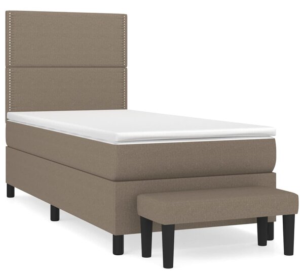 VidaXL Κρεβάτι Boxspring με Στρώμα Taupe 80x200 εκ. Υφασμάτινο