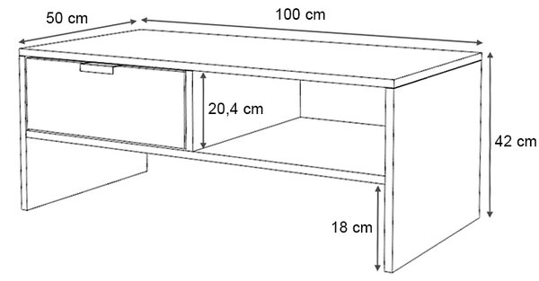 Τραπεζάκι σαλονιού Galaxy Megapap χρώμα καρυδί 100x50x42εκ