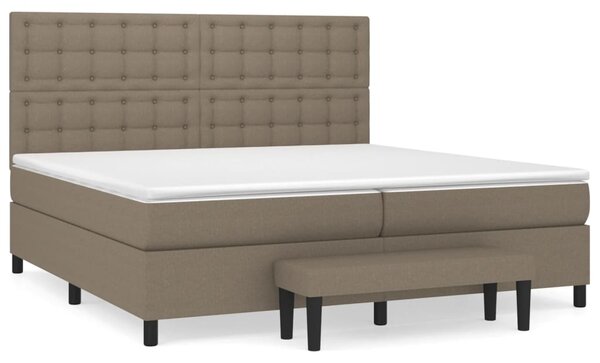 VidaXL Κρεβάτι Boxspring με Στρώμα Taupe 200x200 εκ. Υφασμάτινο