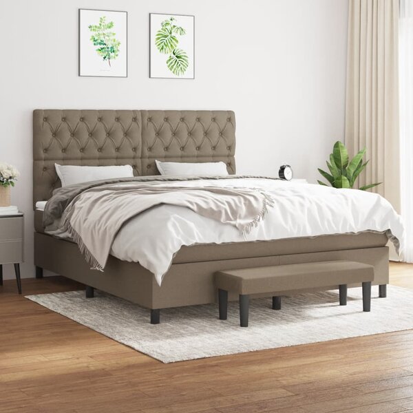 VidaXL Κρεβάτι Boxspring με Στρώμα Taupe 160x200 εκ. Υφασμάτινο