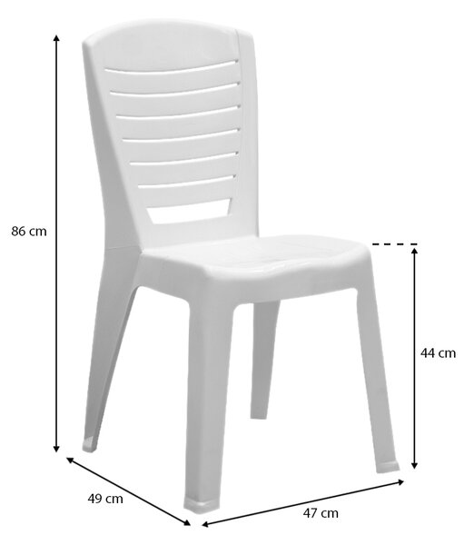 Καρέκλα πολυπροπυλενίου Tabia Megapap χρώμα λευκό 47x49x86εκ