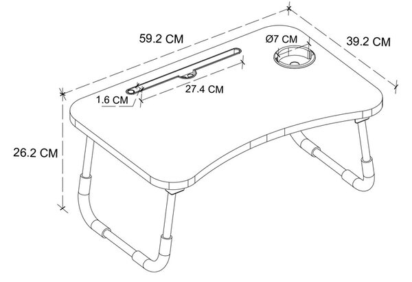 Τραπεζάκι laptop Sedon Megapap χρώμα pine oak 59,2x39,2x26,2εκ