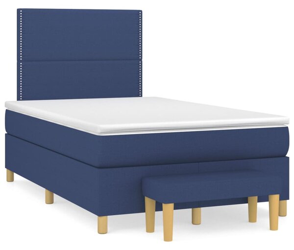 VidaXL Κρεβάτι Boxspring με Στρώμα Μπλε 120x200 εκ. Υφασμάτινο