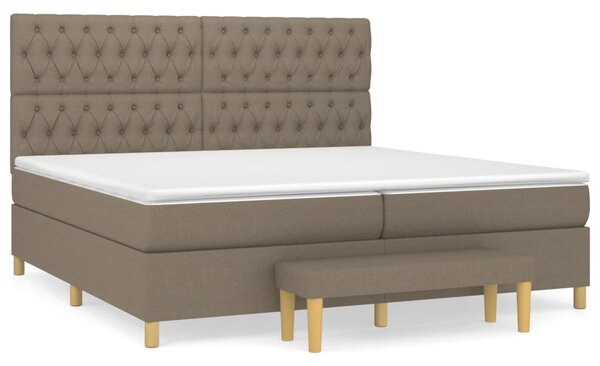 VidaXL Κρεβάτι Boxspring με Στρώμα Taupe 200x200 εκ. Υφασμάτινο