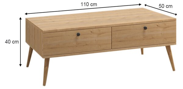 Τραπεζάκι σαλονιού Alis Megapap χρώμα oak 110x50x40εκ