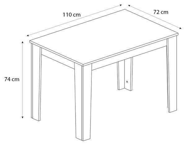 Τραπέζι Darlen Megapap χρώμα ανθρακί - sapphire oak 110x72x74εκ