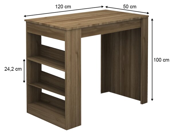 Τραπέζι μπαρ Deep Megapap χρώμα καρυδί 120x50x100εκ