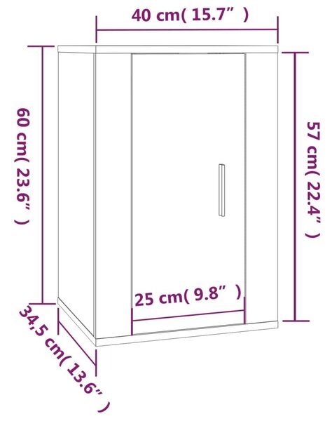 Έπιπλο Τηλεόρασης Επιτοίχιο Sonoma Δρυς 40x34,5x60 εκ. - Καφέ