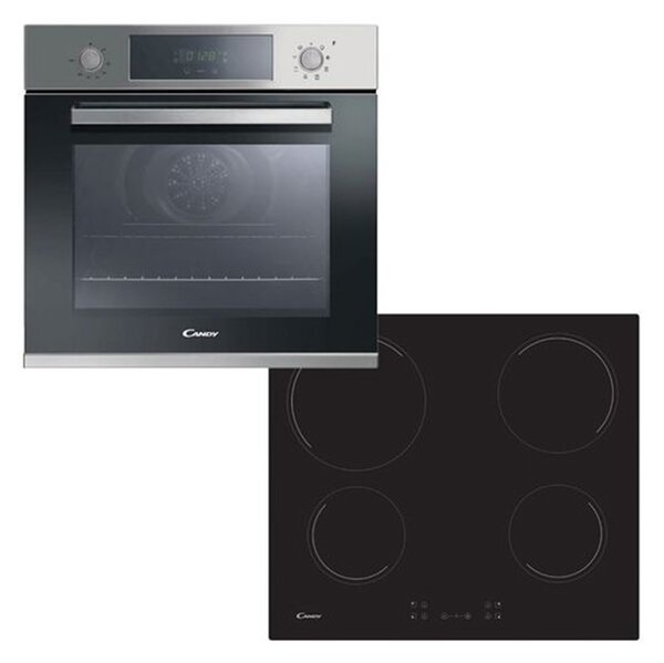Σετ Εντοιχιζόμενος Φούρνος Candy FCP605XL/ECH64CC με χωρητικότητα 65L και ενεργειακή κλάση Α+ και Aυτόνομες κεραμικές εστίες Candy με 4 ζώνες μαγειρέμ
