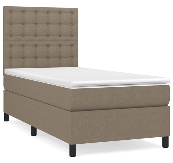 VidaXL Κρεβάτι Boxspring με Στρώμα Taupe 80x200 εκ. Υφασμάτινο