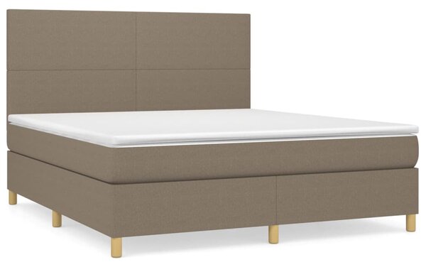 VidaXL Κρεβάτι Boxspring με Στρώμα Taupe 160x200 εκ. Υφασμάτινο