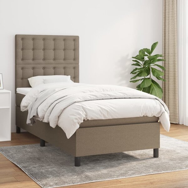 VidaXL Κρεβάτι Boxspring με Στρώμα Taupe 80x200 εκ. Υφασμάτινο