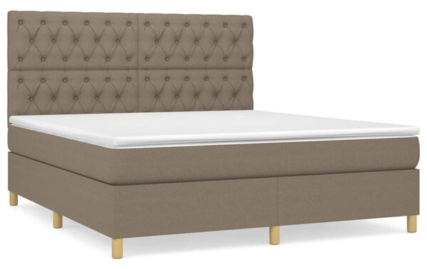 VidaXL Κρεβάτι Boxspring με Στρώμα Taupe 160x200 εκ. Υφασμάτινο