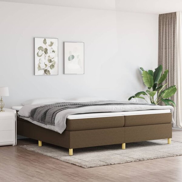 VidaXL Πλαίσιο Κρεβατιού Boxspring Σκούρο Καφέ 200x200 εκ. Υφασμάτινο