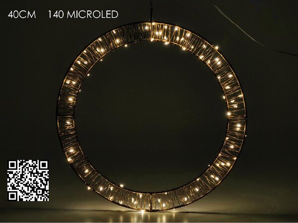 ΣΤΕΦΑΝΙ ΦΩΤΙΖΟΜΕΝΟ 140 MICRO LED ΘΕΡΜΟ ΦΩΣ Φ40CM