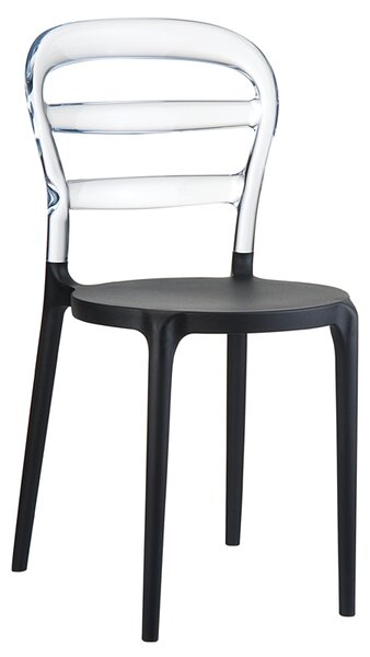 BIBI BLACK/CLEAR TRANSP.ΚΑΡΕΚΛΑ - (42X50X85εκ.), Χρώμα: BLACK/CLEAR - SIESTA