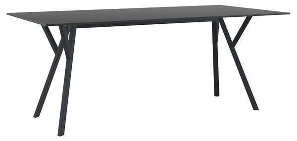 MAX ΤΡΑΠΕΖΙ 180X90Χ74εκ. BLACK LAMINATE 12mm - (180X90Χ74εκ.), Χρώμα: BLACK - SIESTA