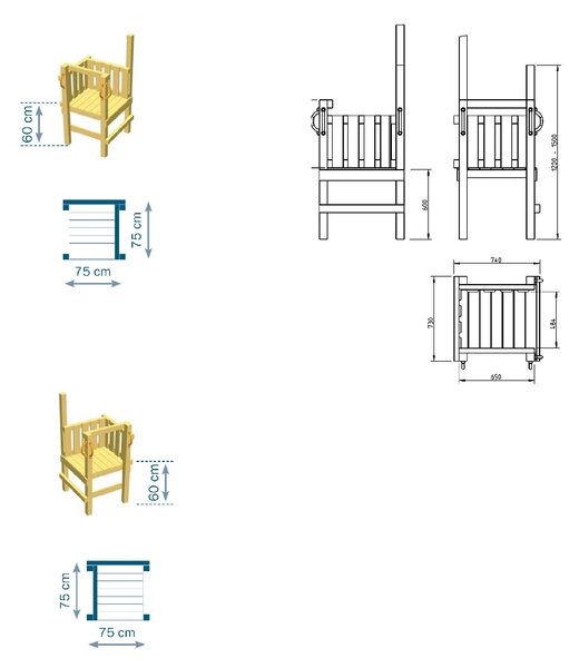 ΞΥΛΙΝΗ ΠΛΑΤΦΟΡΜΑ ΤΣΟΥΛΗΘΡΑΣ 75 X 75 X 120(Υ)ΕΚ