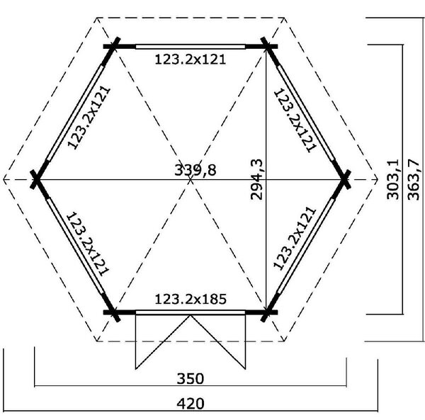 ΞΥΛΙΝΟ ΚΙΟΣΚΙ ΚΑΛΥΨΩ 323 X 370ΕΚ. ΞΥΛΙΝΟ ΣΠΙΤΙ ΚΑΛΥΨΩ 323 X 370ΕΚ