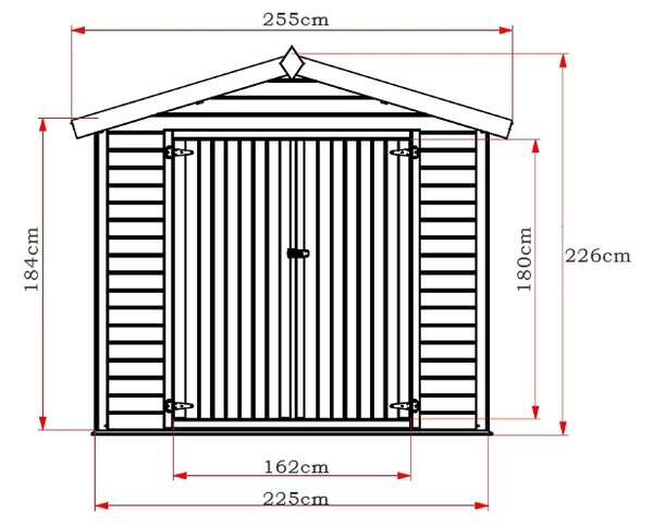 ΞΥΛΙΝΗ ΑΠΟΘΗΚΗ ΚΗΠΟΥ 225 X 225ΕΚ. 226(Y) X 225 X 225ΕΚ