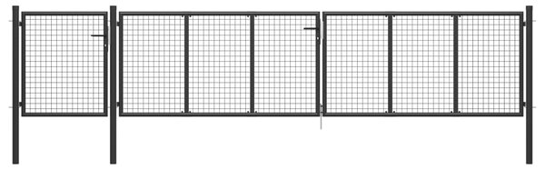 VidaXL Πόρτα Περίφραξης Κήπου Ανθρακί 500 x 100 εκ. Ατσάλινη