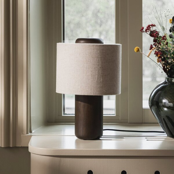 Globen Lighting Επιτραπέζια λάμπα Bosco, μπεζ/καφέ, ύψος 39 cm, Μπεζ, Σαλόνι / τραπεζαρία, Ξύλο