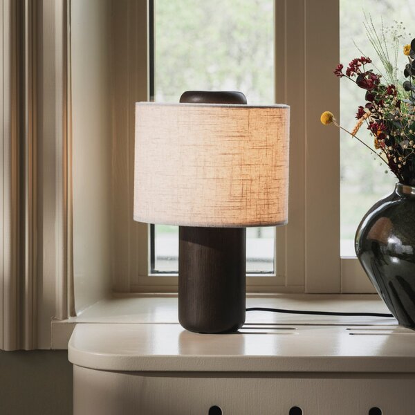 Globen Lighting Επιτραπέζια λάμπα Bosco, μπεζ/καφέ, ύψος 39 cm, Μπεζ, Σαλόνι / τραπεζαρία, Ξύλο
