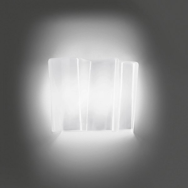 Artemide Φωτιστικό τοίχου Logico Mini πλάτος 25,3 cm, ρυθμιζόμενος, Λευκό, Σαλόνι / τραπεζαρία, Γυαλί, σχεδιασμός