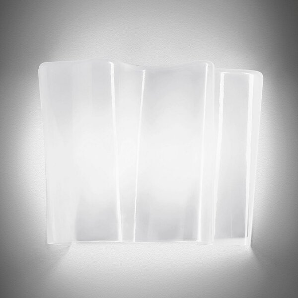 Artemide Φωτιστικό τοίχου Logico Mini πλάτος 25,3 cm, ρυθμιζόμενος, Λευκό, Σαλόνι / τραπεζαρία, Γυαλί, σχεδιασμός