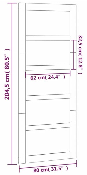 Πόρτα Αχυρώνα Λευκή 80 x 1,8 x 204,5 εκ. από Μασίφ Ξύλο Πεύκου - Λευκό