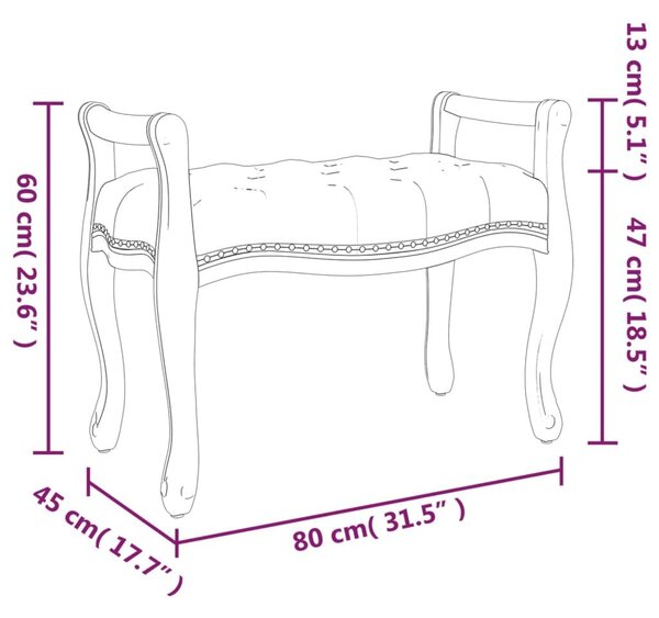 Πάγκος 80 x 45 x 60 εκ. Λινός - Μπεζ