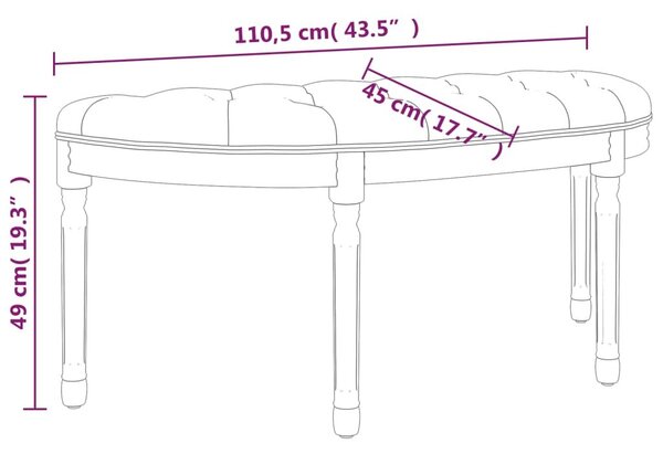 Πάγκος 110,5 x 45 x 49 εκ. Λινός - Μπεζ