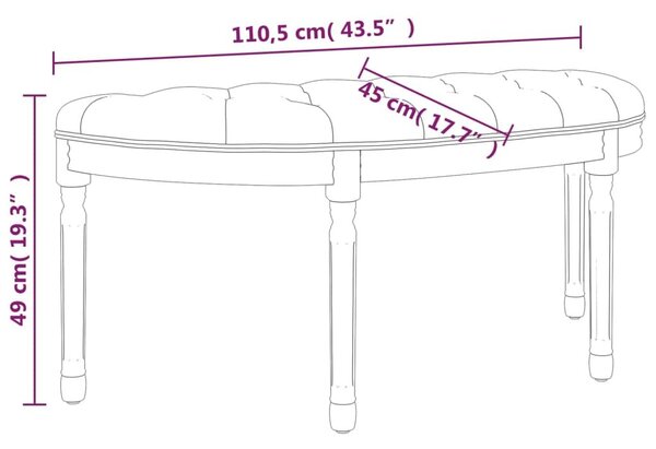 Πάγκος Μπλε 110,5x45x49 εκ. Βελούδινος - Μπλε