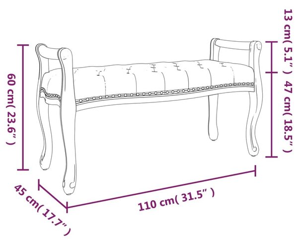 Πάγκος Μπλε 110x45x60 εκ. Βελούδινος - Μπλε