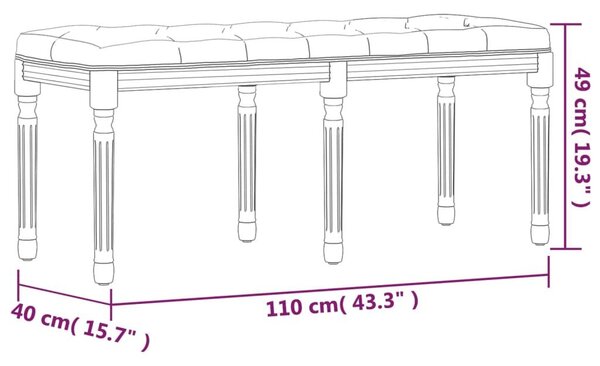 Πάγκος Ανοιχτό Γκρι 110 x 40 x 49 εκ. Βελούδινος - Γκρι