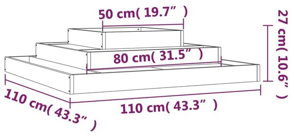 Ζαρντινιέρα Λευκή 110 x 110 x 27 εκ. από Μασίφ Ξύλο Πεύκου - Λευκό