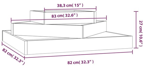 Ζαρντινιέρα Λευκή 83 x 83 x 27 εκ. από Μασίφ Ξύλο Πεύκου - Λευκό