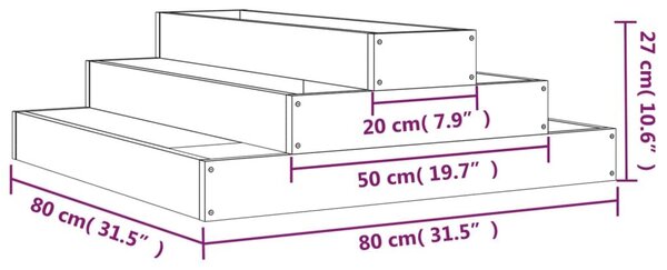 Ζαρντινιέρα 80 x 80 x 27 εκ. από Μασίφ Ξύλο Ψευδοτσούγκας - Καφέ